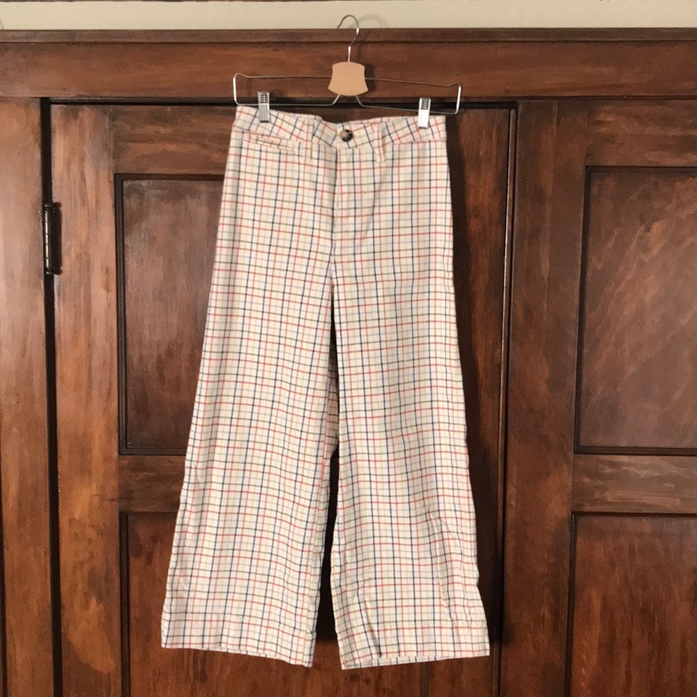 Emmet wide-leg Crop Pants in Rainbow Windowpane
